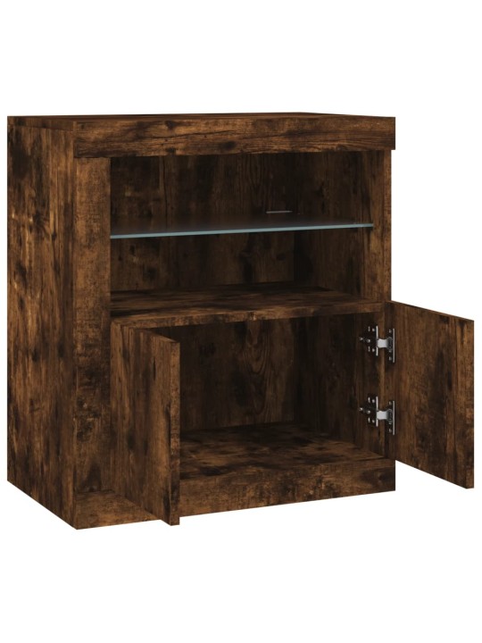Příborník s led osvětlením kouřový dub 60,5 x 37 x 67 cm