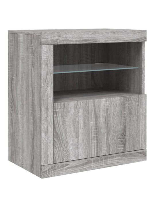 Příborník s led osvětlením šedý sonoma 60,5 x 37 x 67 cm