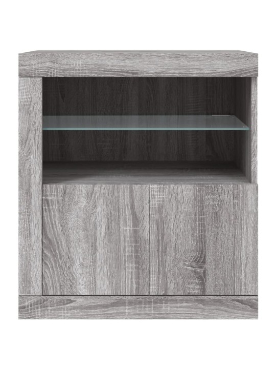 Příborník s led osvětlením šedý sonoma 60,5 x 37 x 67 cm