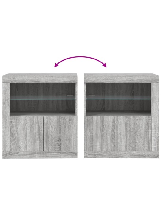 Příborník s led osvětlením šedý sonoma 60,5 x 37 x 67 cm