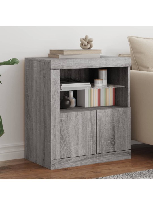 Příborník s led osvětlením šedý sonoma 60,5 x 37 x 67 cm