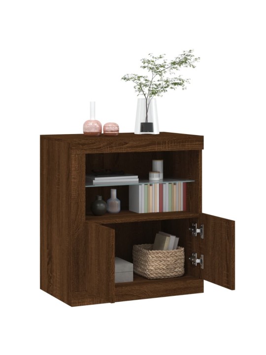 Příborník s LED osvětlením hnědý dub 60,5 x 37 x 67 cm