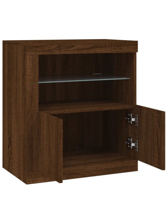 Příborník s LED osvětlením hnědý dub 60,5 x 37 x 67 cm