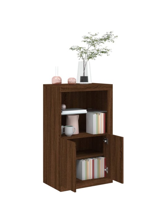 Odkládací skříňka s LED osvětlením hnědý dub kompozitní dřevo