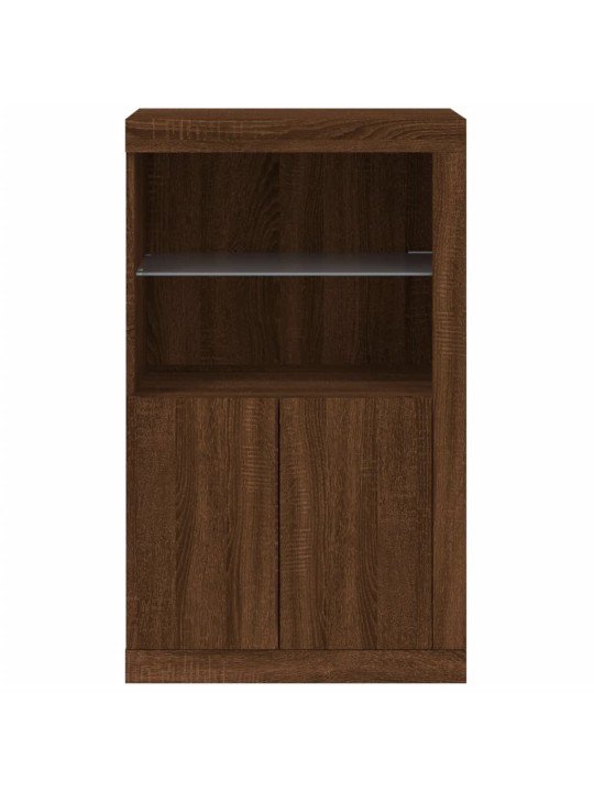 Odkládací skříňka s LED osvětlením hnědý dub kompozitní dřevo
