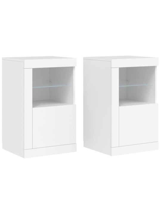 Odkládací skříňky s LED osvětlením 2 ks bílé kompozitní dřevo
