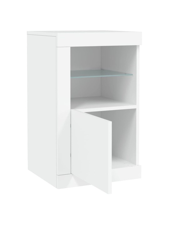 Odkládací skříňky s LED osvětlením 2 ks bílé kompozitní dřevo