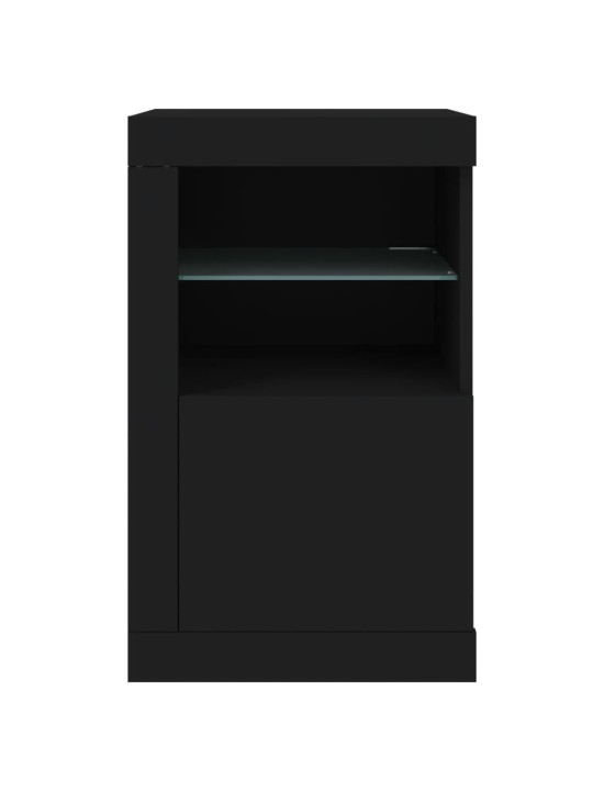 Odkládací skříňky s LED osvětlením 2 ks černé kompozitní dřevo