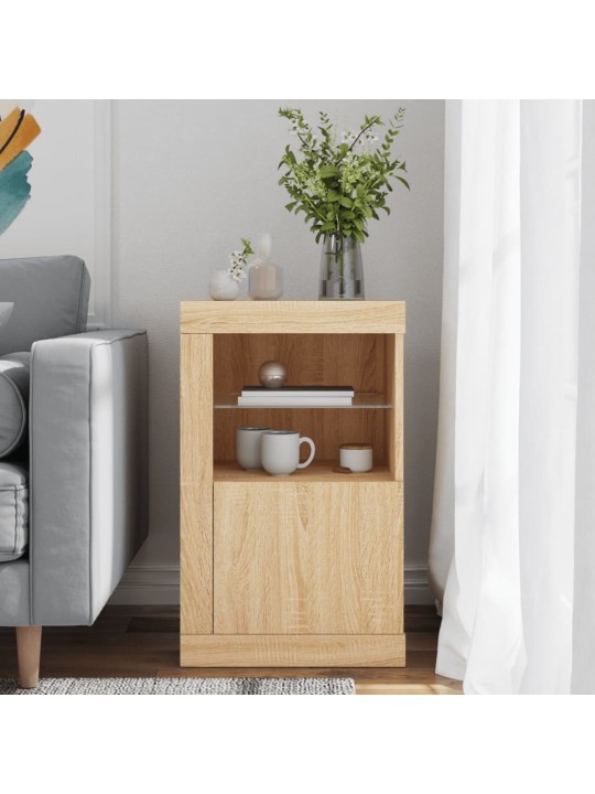 Odkládací skříňka s LED osvětlením dub sonoma kompozitní dřevo