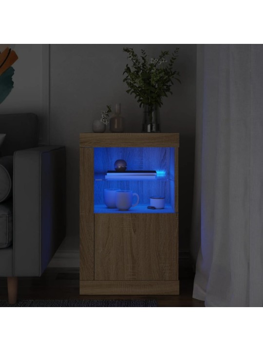 Odkládací skříňka s LED osvětlením dub sonoma kompozitní dřevo