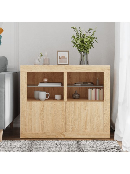 Odkládací skříňky s led osvětlením 2 ks dub sonoma kompozit