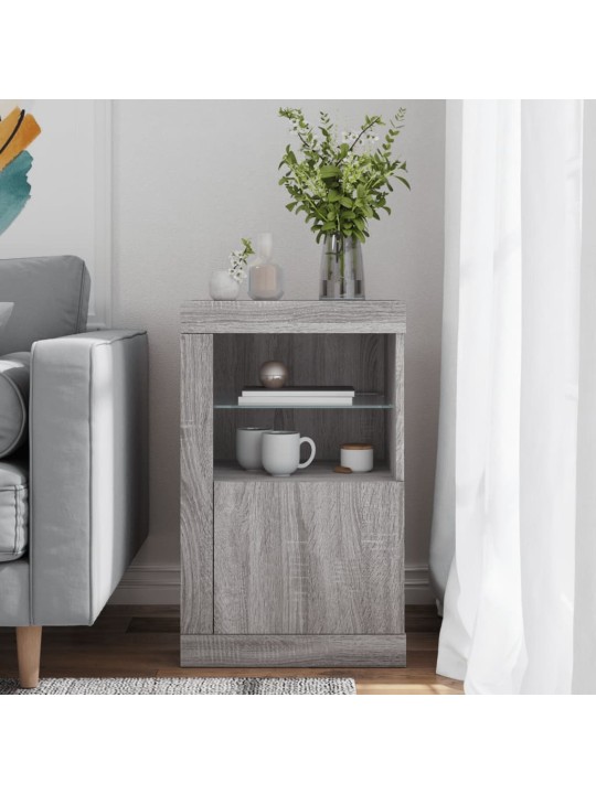 Odkládací skříňka s LED osvětlením šedá sonoma kompozitní dřevo