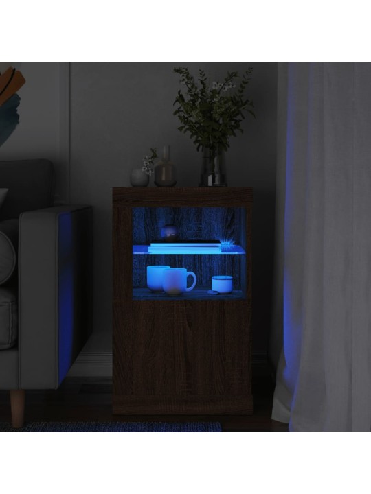Odkládací skříňka s LED osvětlením hnědý dub kompozitní dřevo