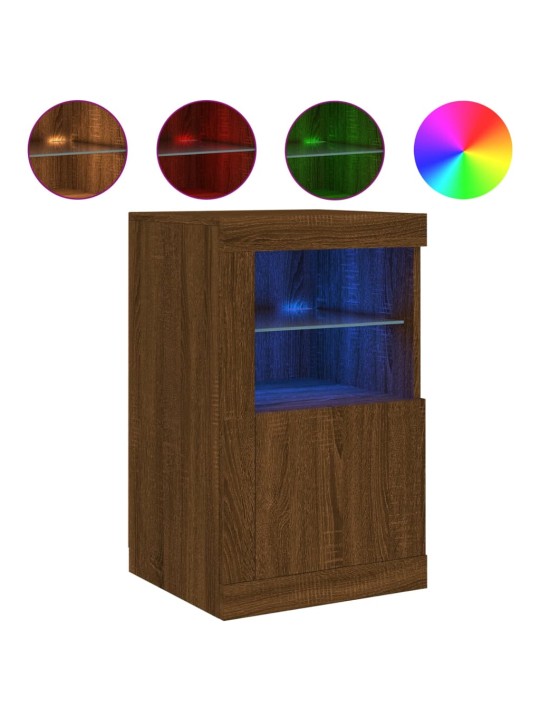Odkládací skříňky s LED osvětlením 2 ks hnědý dub kompozit