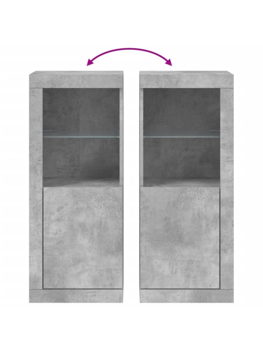 Příborník s LED osvětlením betonově šedý 41 x 37 x 100 cm