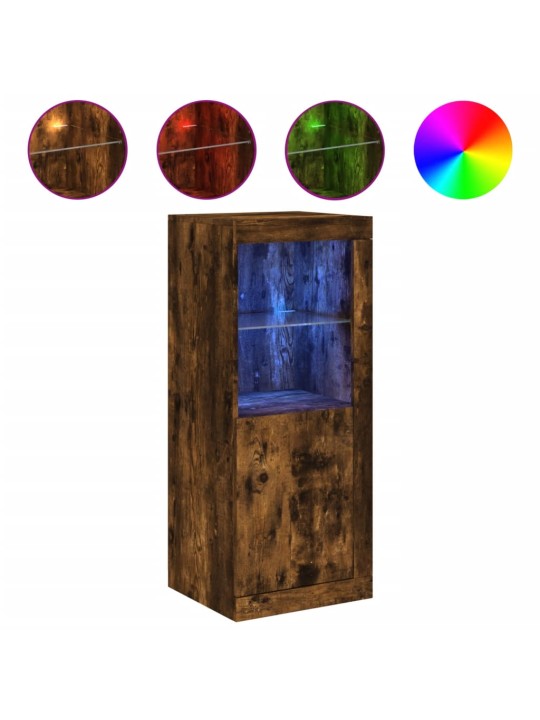 Příborník s LED osvětlením kouřový dub 41 x 37 x 100 cm