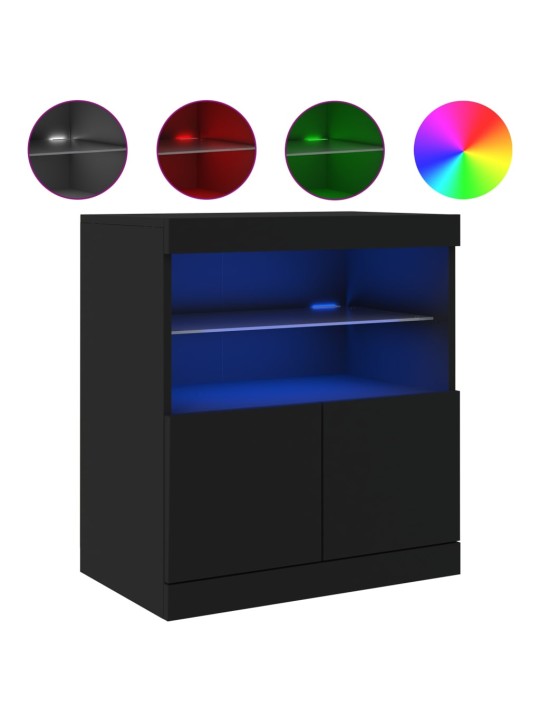Příborník s LED osvětlením černý 60 x 37 x 67 cm