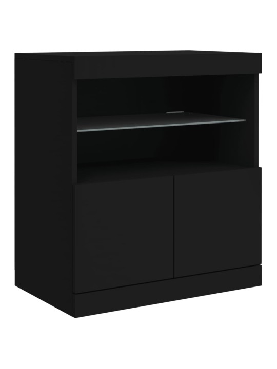 Příborník s LED osvětlením černý 60 x 37 x 67 cm