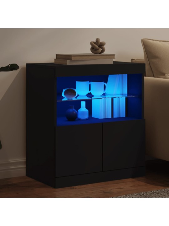 Příborník s LED osvětlením černý 60 x 37 x 67 cm