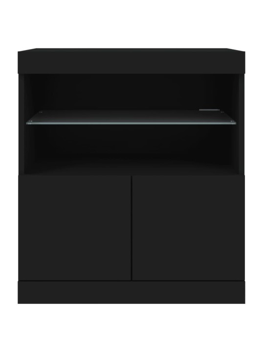 Příborník s LED osvětlením černý 60 x 37 x 67 cm