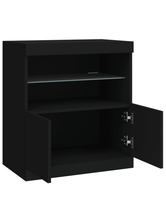 Příborník s LED osvětlením černý 60 x 37 x 67 cm
