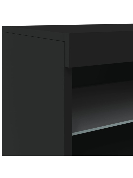 Příborník s LED osvětlením černý 60 x 37 x 67 cm