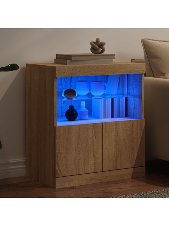 Příborník s LED osvětlením dub sonoma 60 x 37 x 67 cm