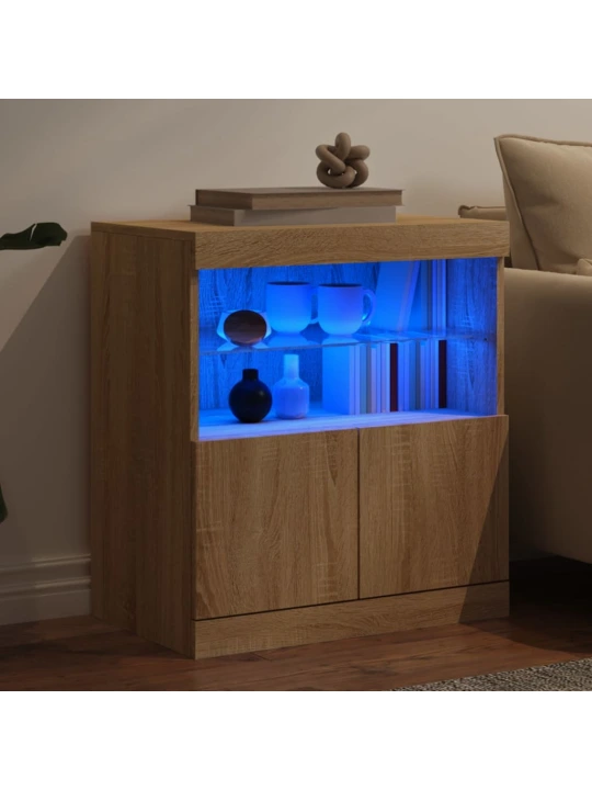 Příborník s LED osvětlením dub sonoma 60 x 37 x 67 cm