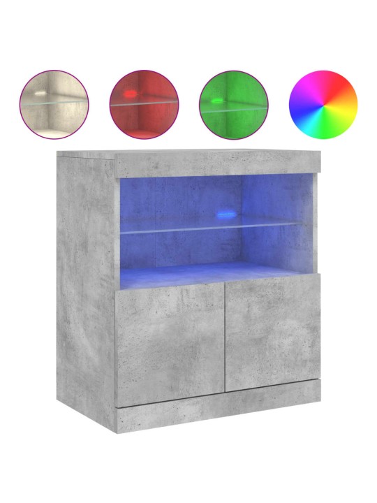 Příborník s LED osvětlením betonově šedý 60 x 37 x 67 cm