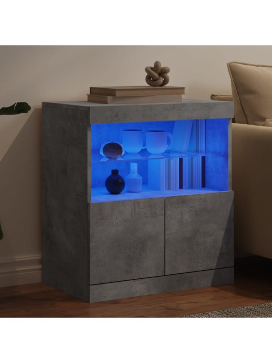 Příborník s LED osvětlením betonově šedý 60 x 37 x 67 cm