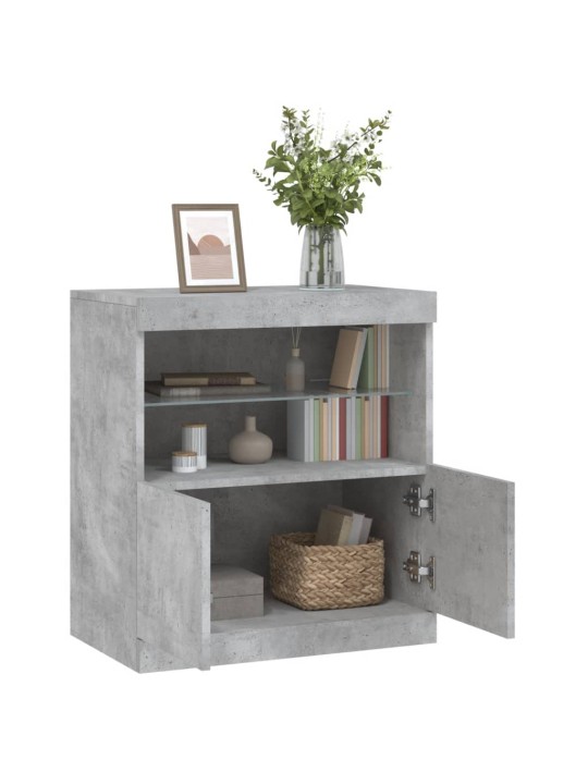 Příborník s LED osvětlením betonově šedý 60 x 37 x 67 cm