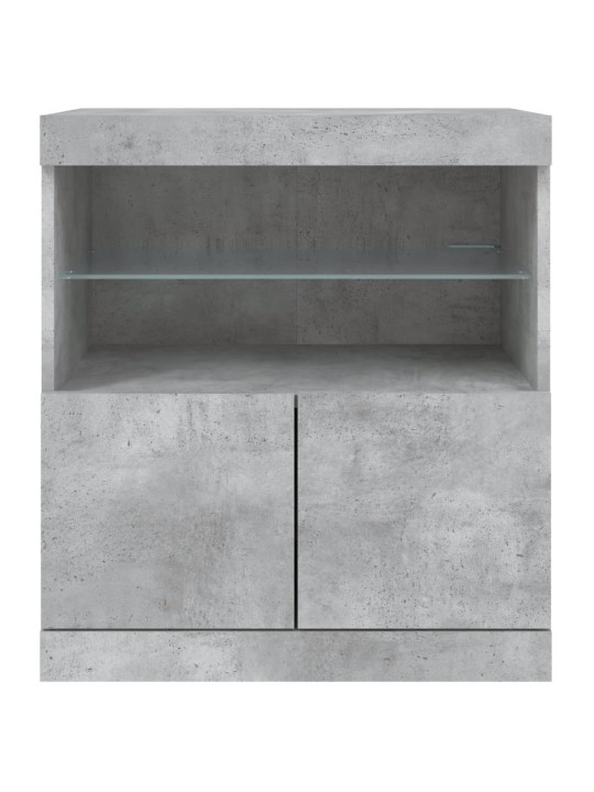 Příborník s LED osvětlením betonově šedý 60 x 37 x 67 cm