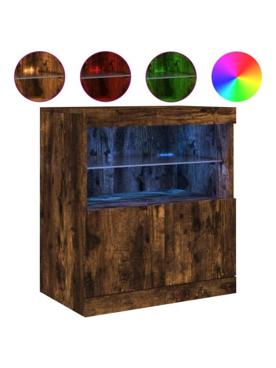 Příborník s LED osvětlením kouřový dub 60 x 37 x 67 cm