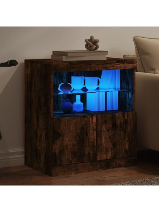 Příborník s LED osvětlením kouřový dub 60 x 37 x 67 cm