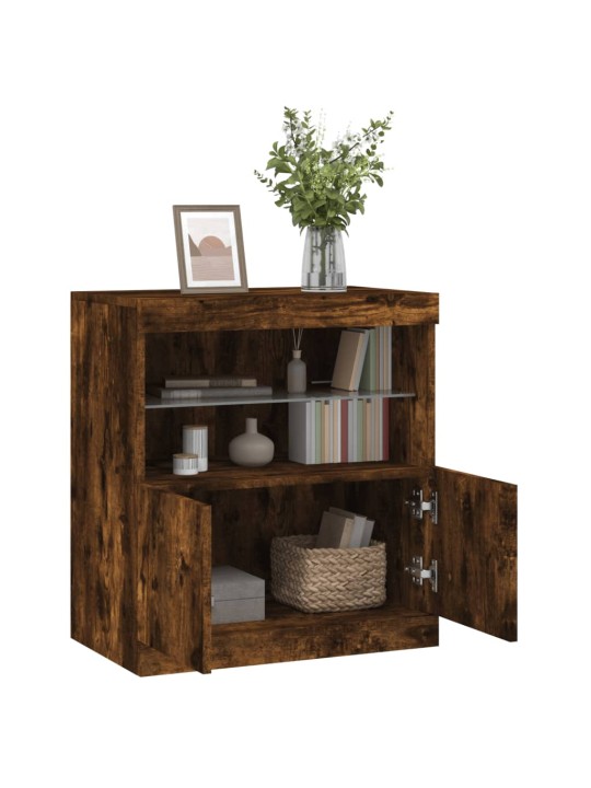 Příborník s LED osvětlením kouřový dub 60 x 37 x 67 cm