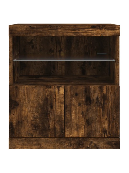 Příborník s LED osvětlením kouřový dub 60 x 37 x 67 cm
