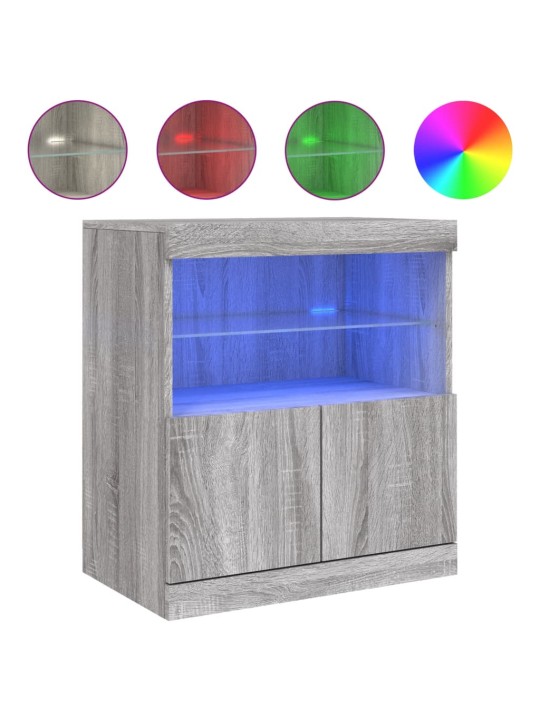 Příborník s led osvětlením šedý sonoma 60 x 37 x 67 cm