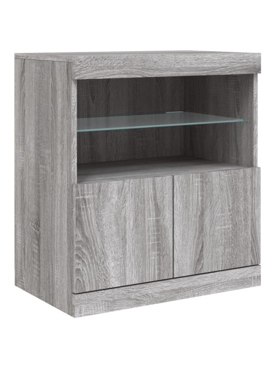 Příborník s led osvětlením šedý sonoma 60 x 37 x 67 cm