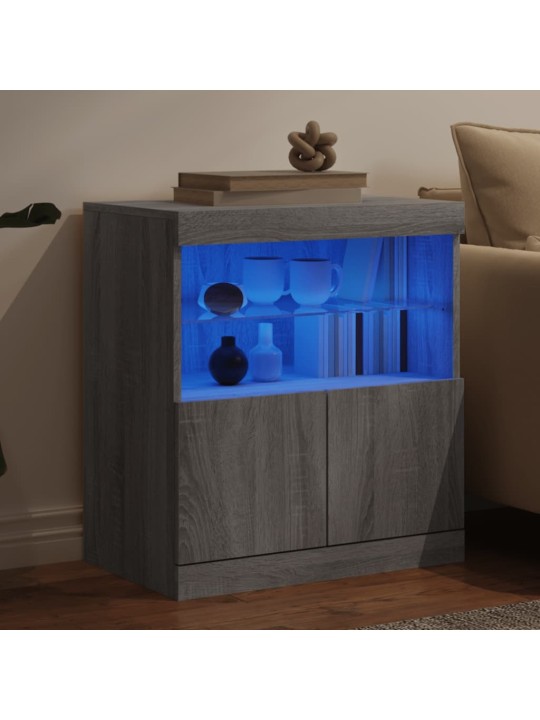 Příborník s led osvětlením šedý sonoma 60 x 37 x 67 cm