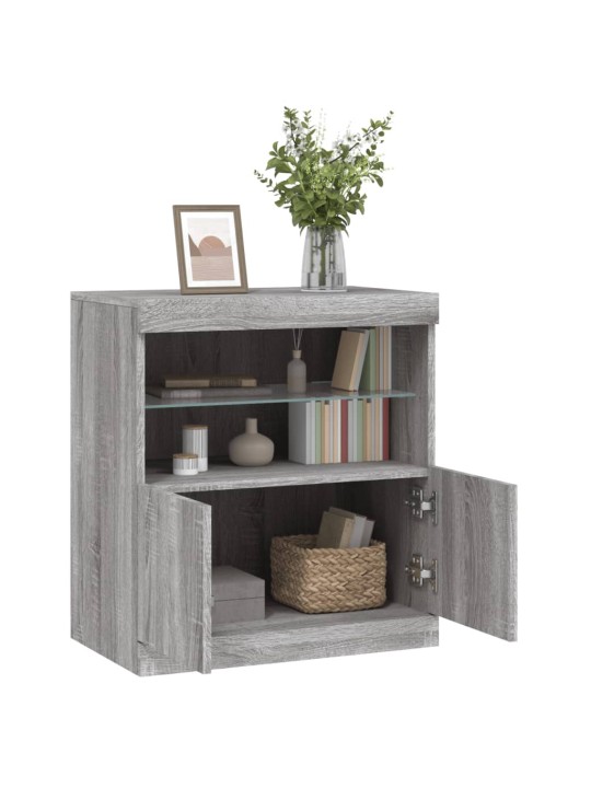 Příborník s led osvětlením šedý sonoma 60 x 37 x 67 cm