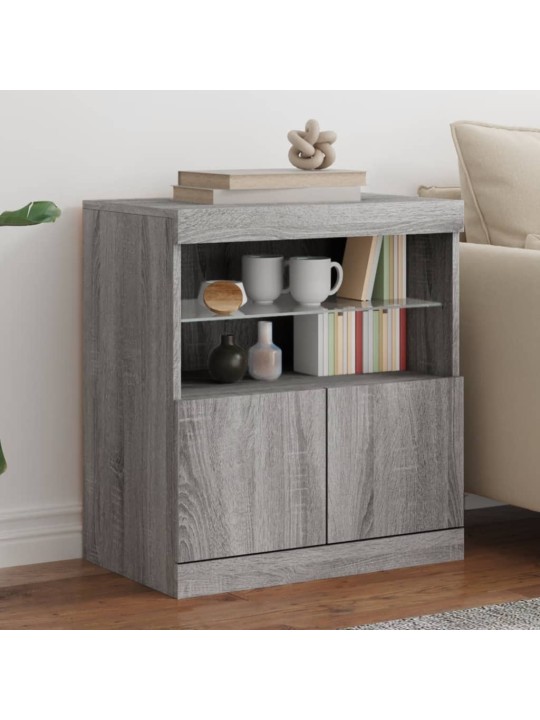 Příborník s led osvětlením šedý sonoma 60 x 37 x 67 cm