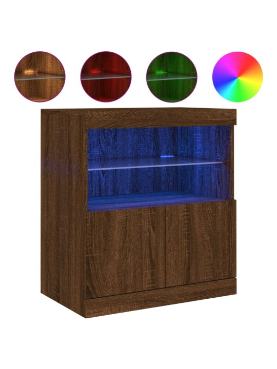 Příborník s LED osvětlením hnědý dub 60 x 37 x 67 cm