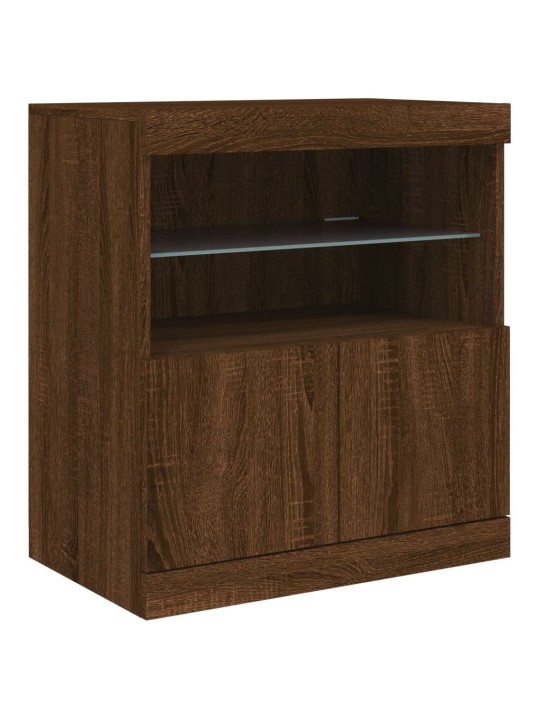 Příborník s LED osvětlením hnědý dub 60 x 37 x 67 cm