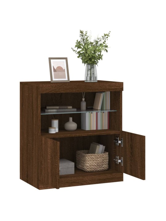 Příborník s LED osvětlením hnědý dub 60 x 37 x 67 cm