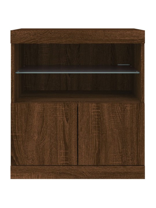 Příborník s LED osvětlením hnědý dub 60 x 37 x 67 cm