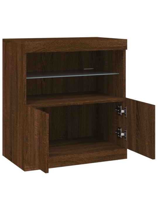Příborník s LED osvětlením hnědý dub 60 x 37 x 67 cm