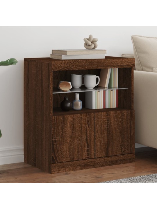 Příborník s LED osvětlením hnědý dub 60 x 37 x 67 cm