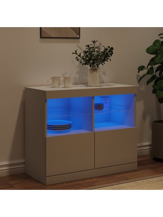 Příborník s LED osvětlením bílý 81 x 37 x 67 cm