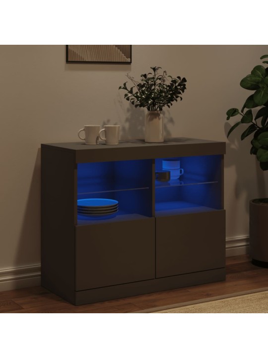 Příborník s LED osvětlením černý 81 x 37 x 67 cm