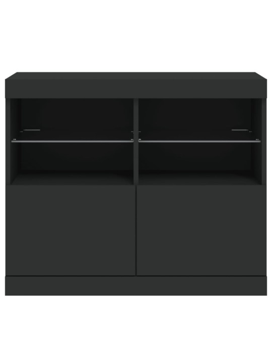 Příborník s LED osvětlením černý 81 x 37 x 67 cm